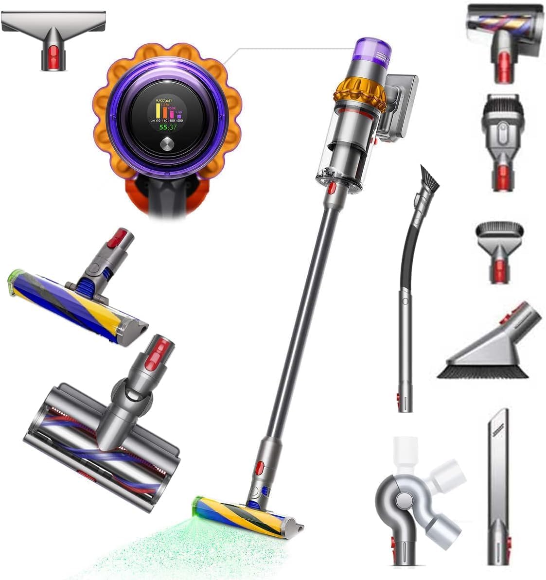 Dyson V15 Detect Total Clean Extra - Aspiradora inalámbrica - con accesorios