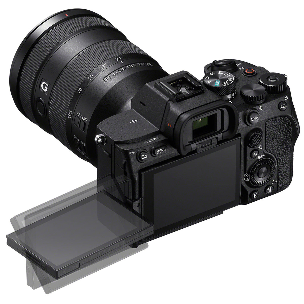 Sony Alpha 7 IV Body - vista trasera en ángulo