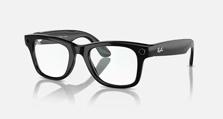 RayBan Meta Wayfarer - Shiny Black/Clear