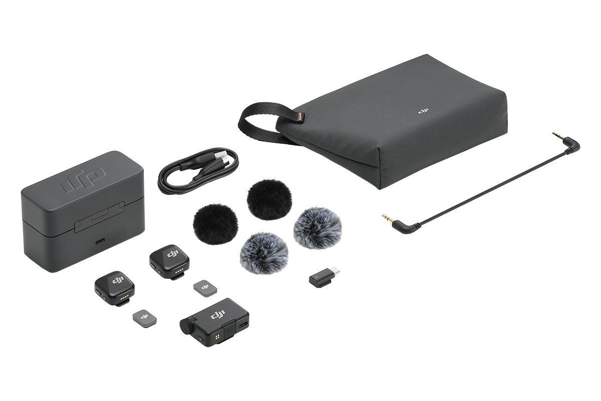 DJI Mic Mini kit con 2 transmisores, receptor y estuche de carga