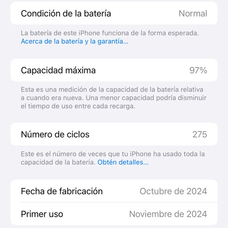 iPhone 16 Pro Max - 256GB - Desert Titanium - 275 Ciclos - 97%
