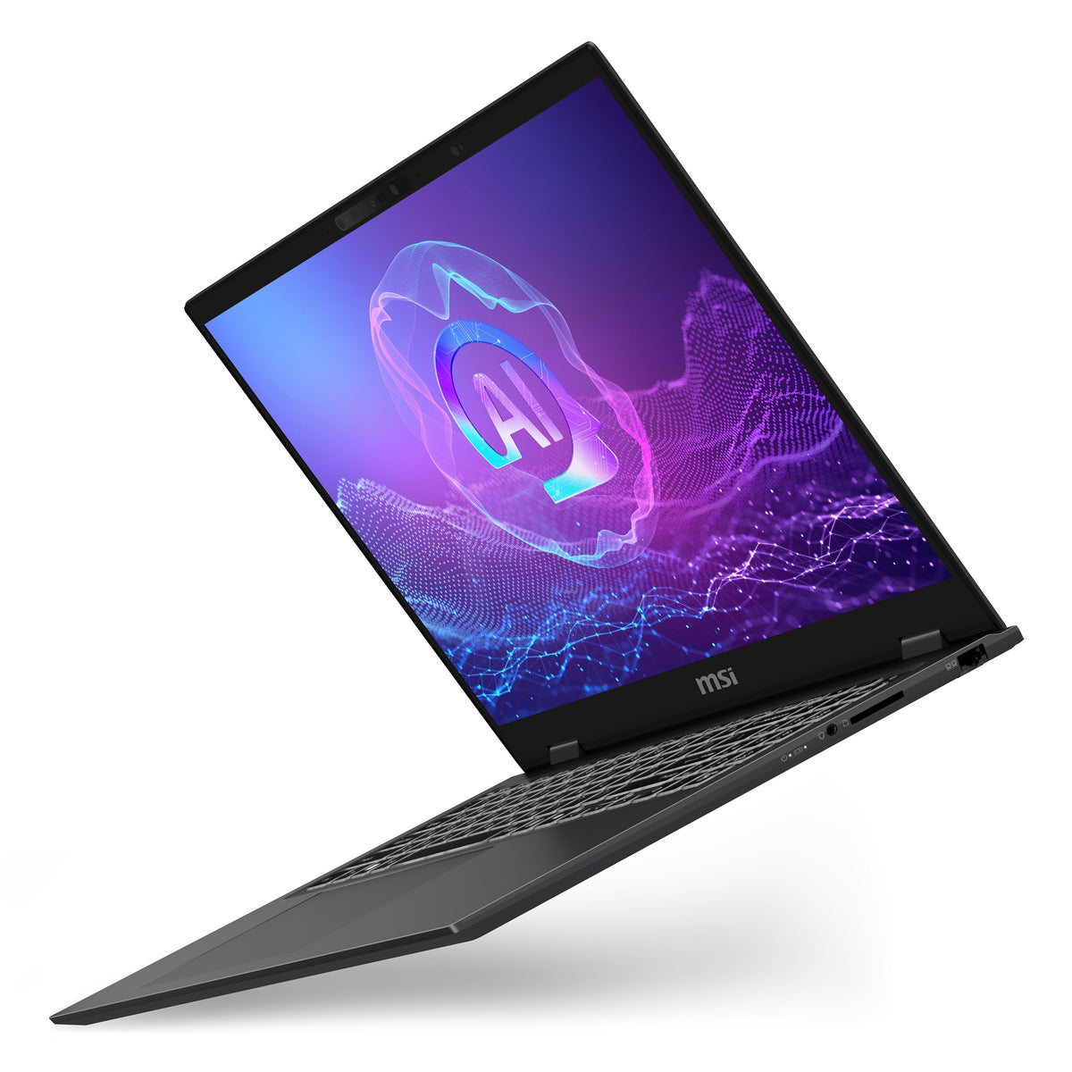 MSI Prestige 16 AI+ - pantalla inclinada